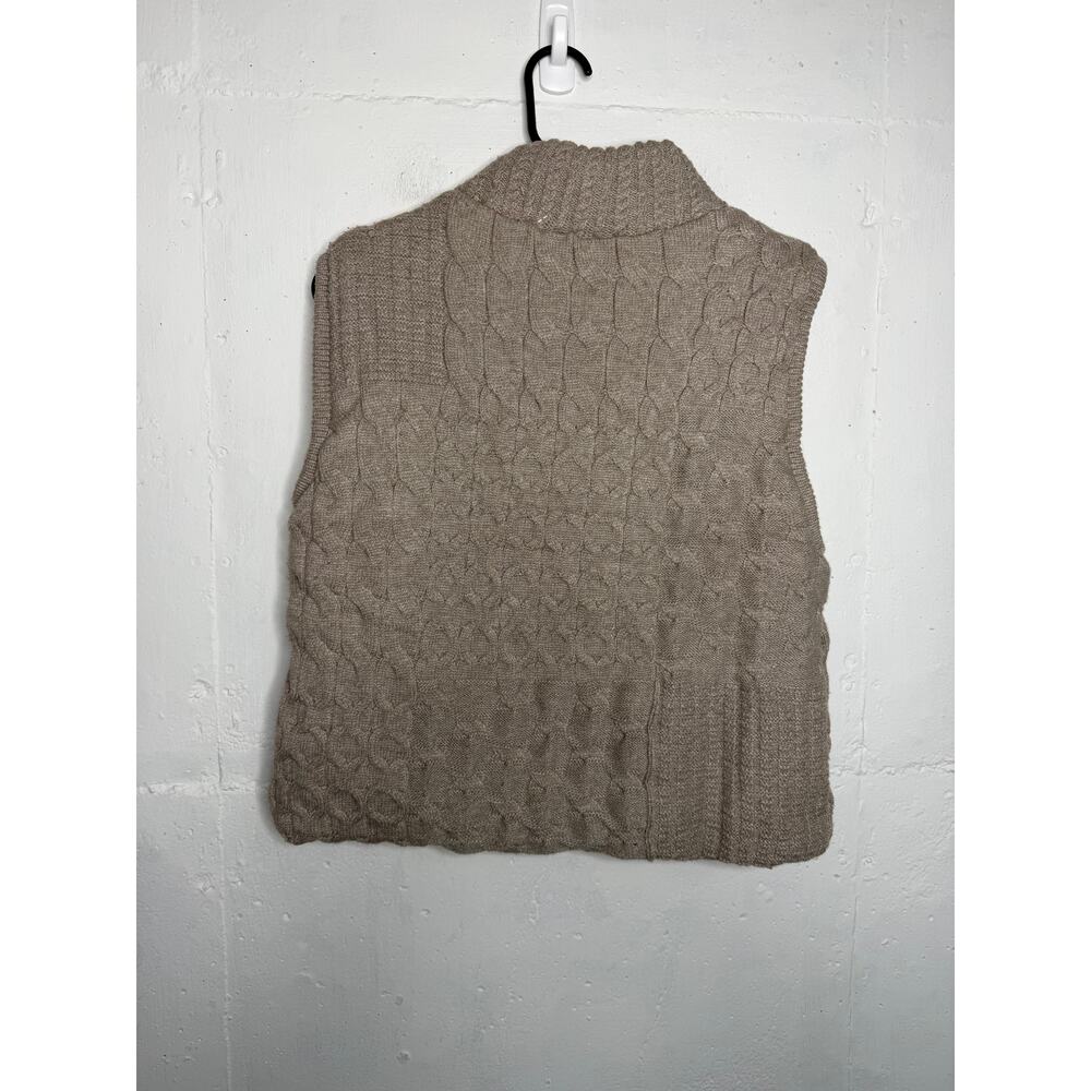 NEW Joie Thick Cream Cable Knit Zip Up Vest Size Large - Picture 4 of 4